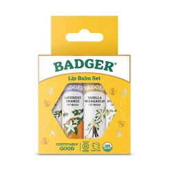 Badger Balm Classic Lipcare Kit - Gold (x4 Lip Balms)